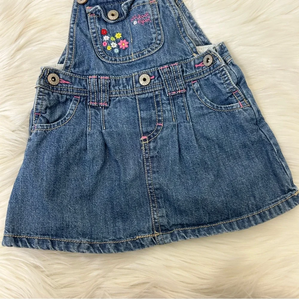 Vintage Baby Girl OshKosh B’Gosh Denim Overall Dress Size 18M